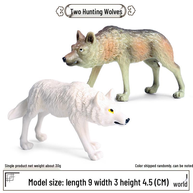 Cross-border Wild Animal Model: Prairie, Brown, Snow, Predator Wolves & Cub Educational Display Toy