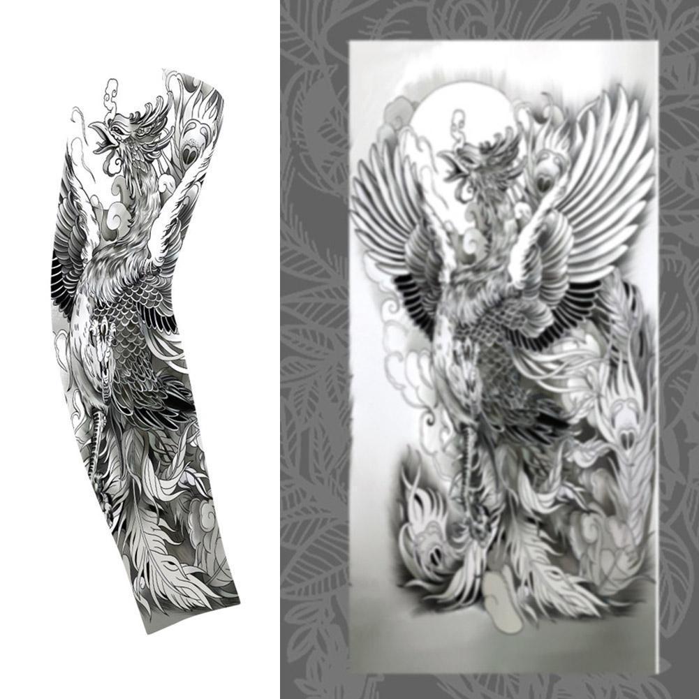 1PC Ultra-Thin Cooling Sve Covers Sun Protection Floral Arm Tattoo Design for Cycling And Summer Heat Relief Men's Arm Protector