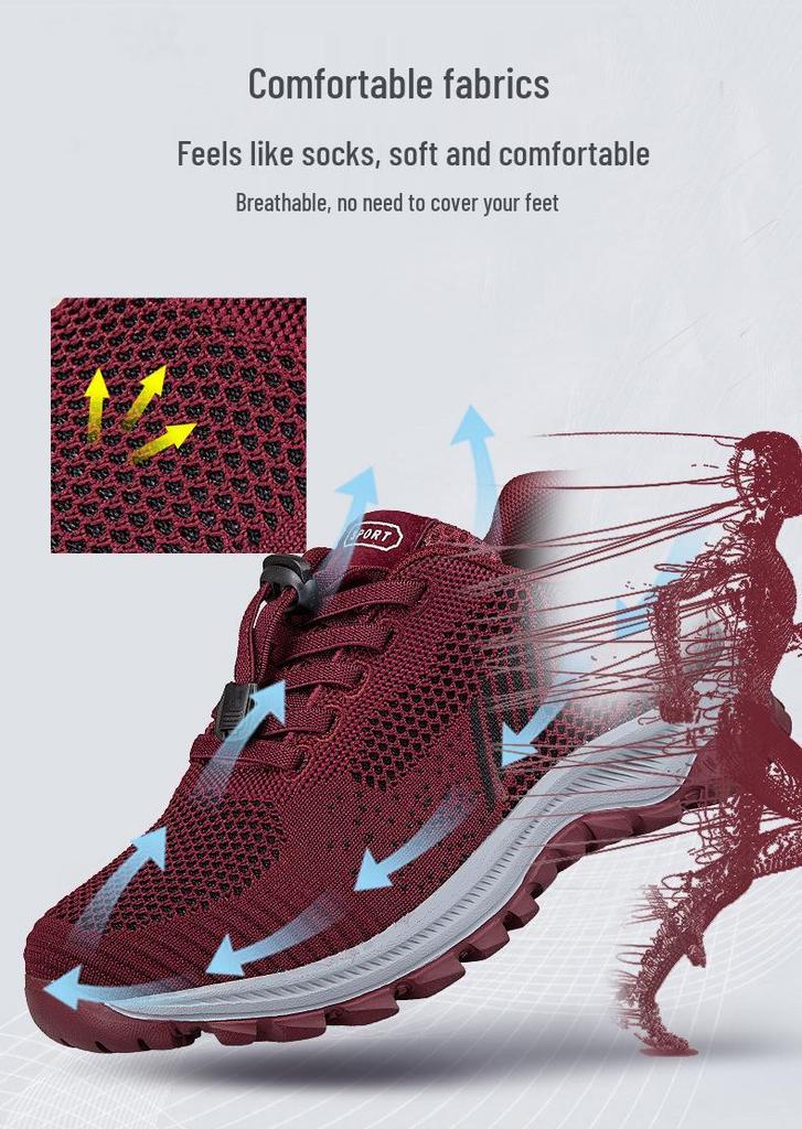 Genuine Mesh Sports Shoes for Middle-Aged Women and Men - Spring/Summer Walking Sneakers