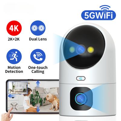1 Stück Ultra HD Kamera 5G WiFi Dual-Objektiv Kamera, Heim Sicherheitsüberwachung, Farb-Nachtsicht Auto-Tracking Videoüberwachung