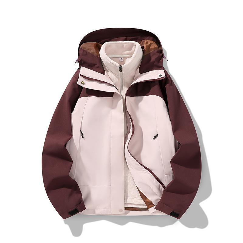 3-in-1 Jacket Hooded In Autumn and Winter, Removable, Thickened, Warm and Windproof Sports and Casual Couple Jacket