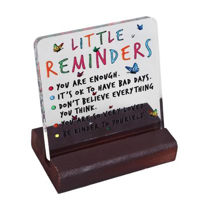 Inspirational Desk Sign Encouragement Cheer Up Transparent Acrylic Desk Wooden Stand Decorative Sign for Home 4.7 X 4.7