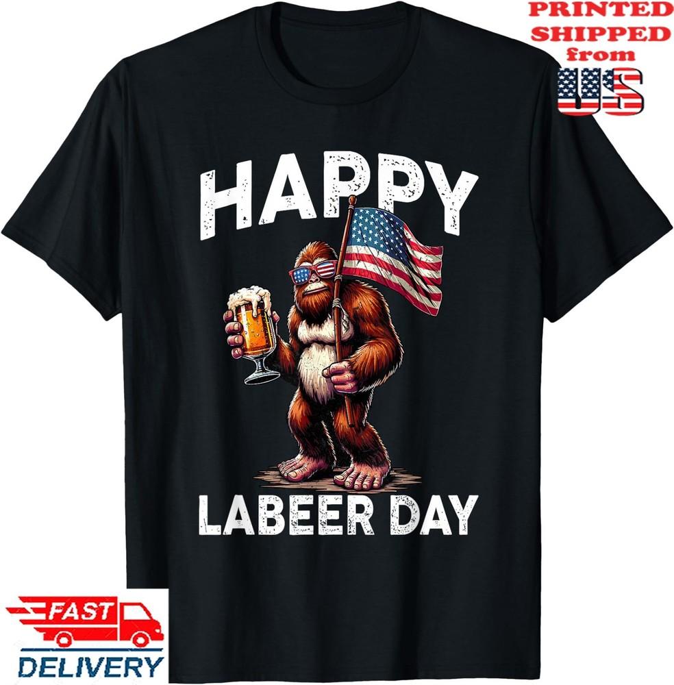 Happy Labeer Day Labor Day Sasquatch American Flag Patriotic T-Shirt, Unisex Tee Unisex T-Shirt XXL