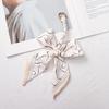 Silk Scarf Keychain with Horseshoe Buckle and Ribbon Bow for Bags and Cars