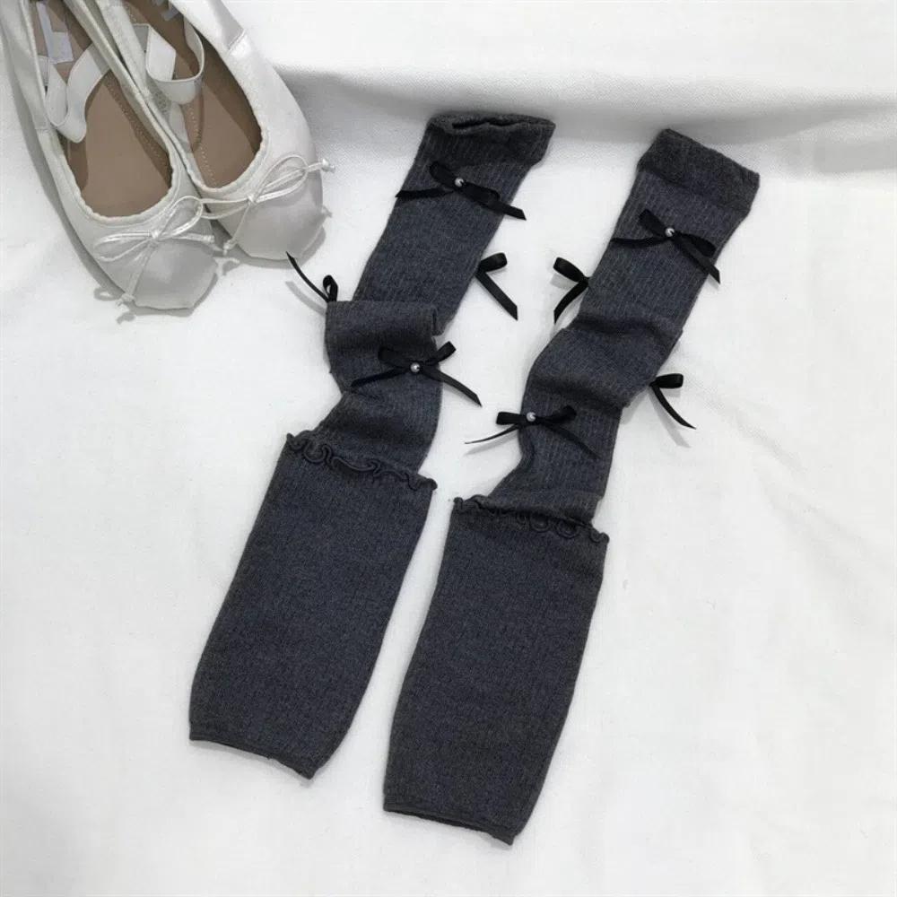 Meias de Algodão JK até o Bezerro Laço Meias de Cano Médio Meias Longas Estilo Coreano Ins Senhora Meninas