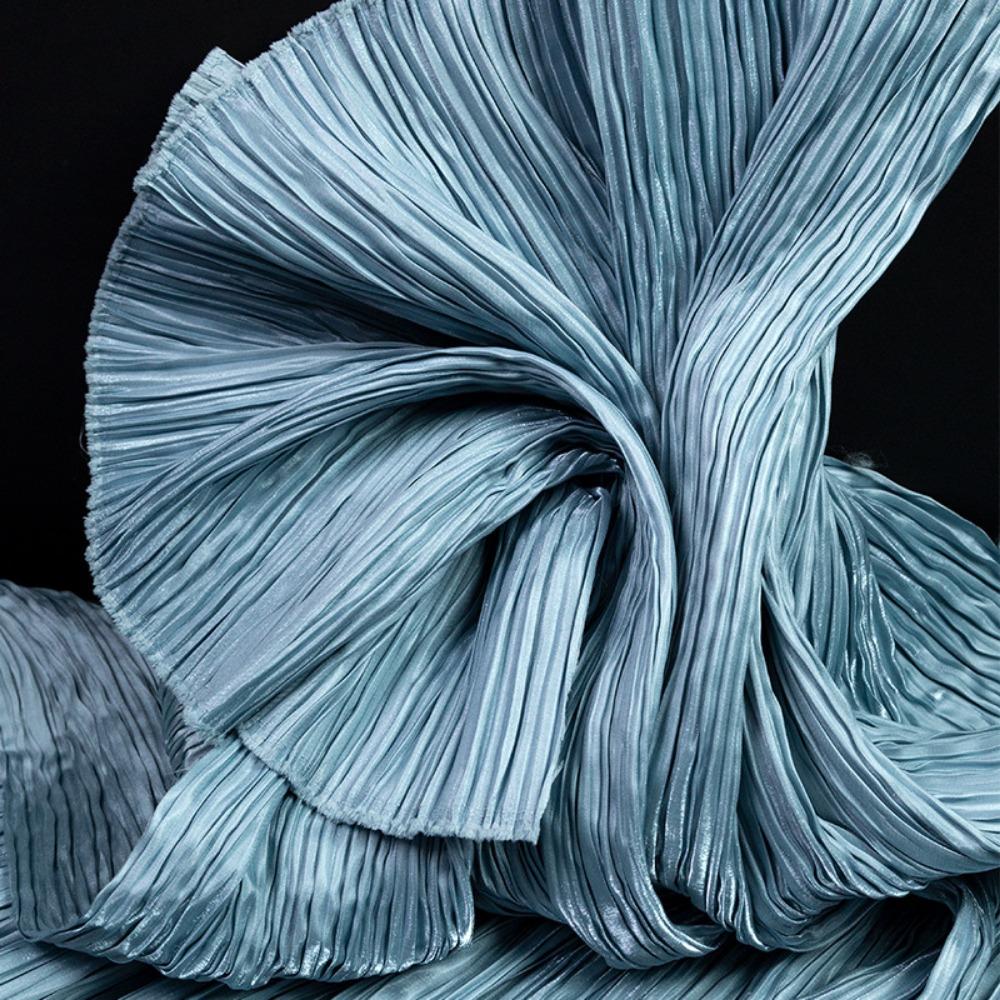 DIY Geschmiedeter Plissee-Stoff Polyter Kleiner Knitterstoff Wassergänzender Stoff Performance-Kleidung