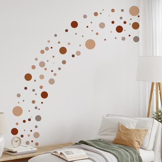 3 Pcs Bohemian Painted Dots Wall Stickers, Artistic Kids Room Decor with Self-Adhesive Removable PVC, Waterproof Peel and Stick Art