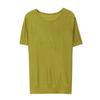Summer Women's Ice Silk Knitted T-shirt Mom Summer Outfit Thin Hollow Out Knitted Top Short Sleeve