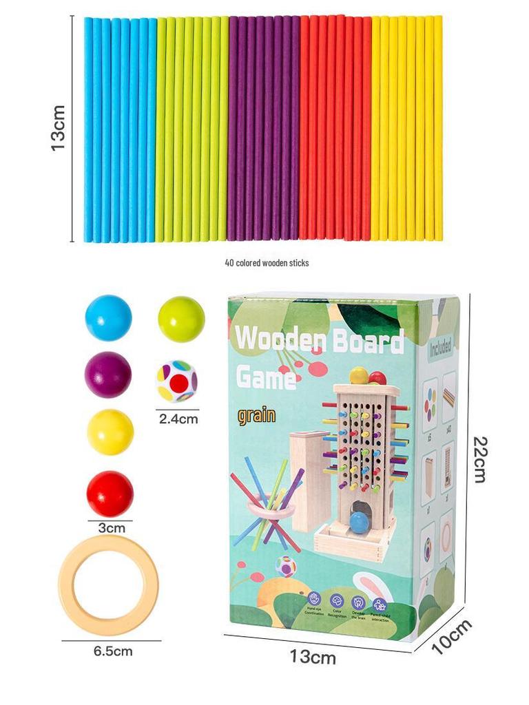 Wooden Pick-Up Sticks Educational Toy for Parent-Child Interaction and Early Education