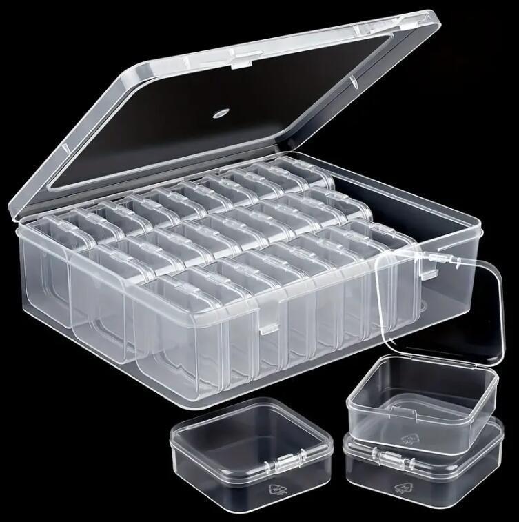Transparent Plastic Organizer Box for Nano Beads, Jewelry, Nail Art, and Accessories
