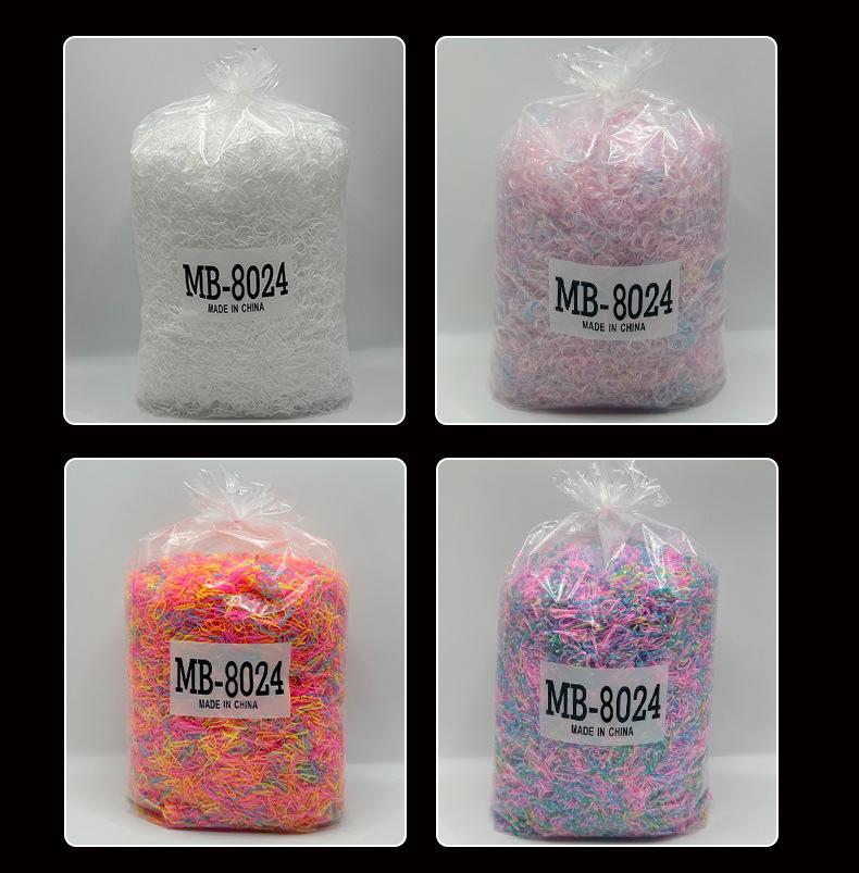 8024 Colorful Children's Hair Ties – Small High-Elastic Rubber Bands, One Pound Pack