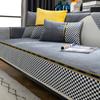 Verdickte Plüsch Sofa Matte Schachbrett Geteilte Couch Kissen Wohnzimmer Winter Sofabezug Weiches Universelles Sofakissen Handtuch