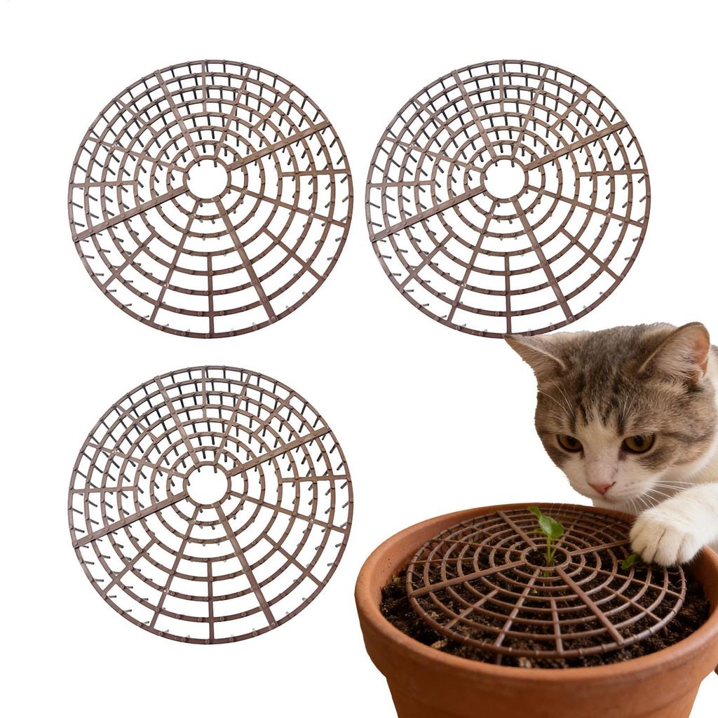 4pc Plant Pot Soil Guard Plant Pot Grid Flower Pot Cover Baby Safety Mouse Garden Home Plant Protector Repel Cats