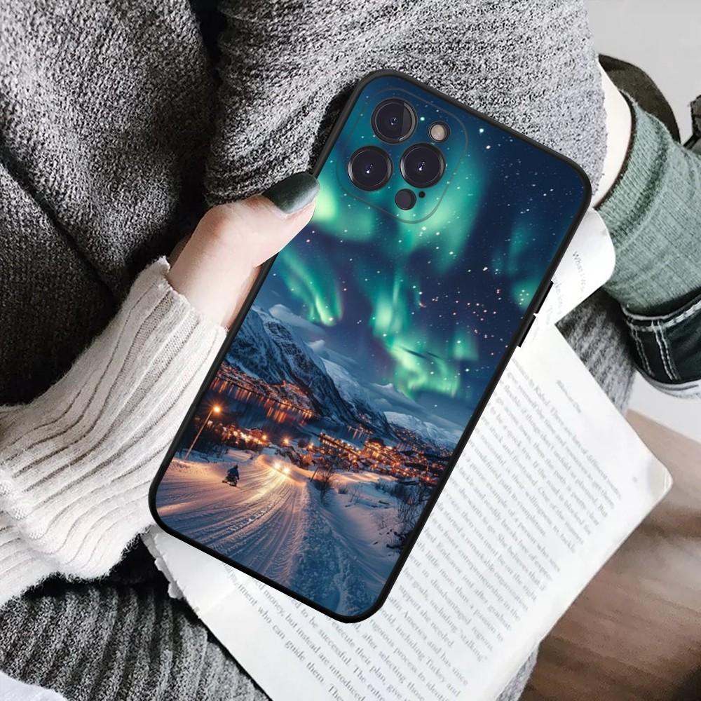 Beautiful Northern Lights Phone Case For IPhone 16 15 8 7 6 6S Plus X SE XR XS 14 11 12 13 Mini Pro Max Mobile Case