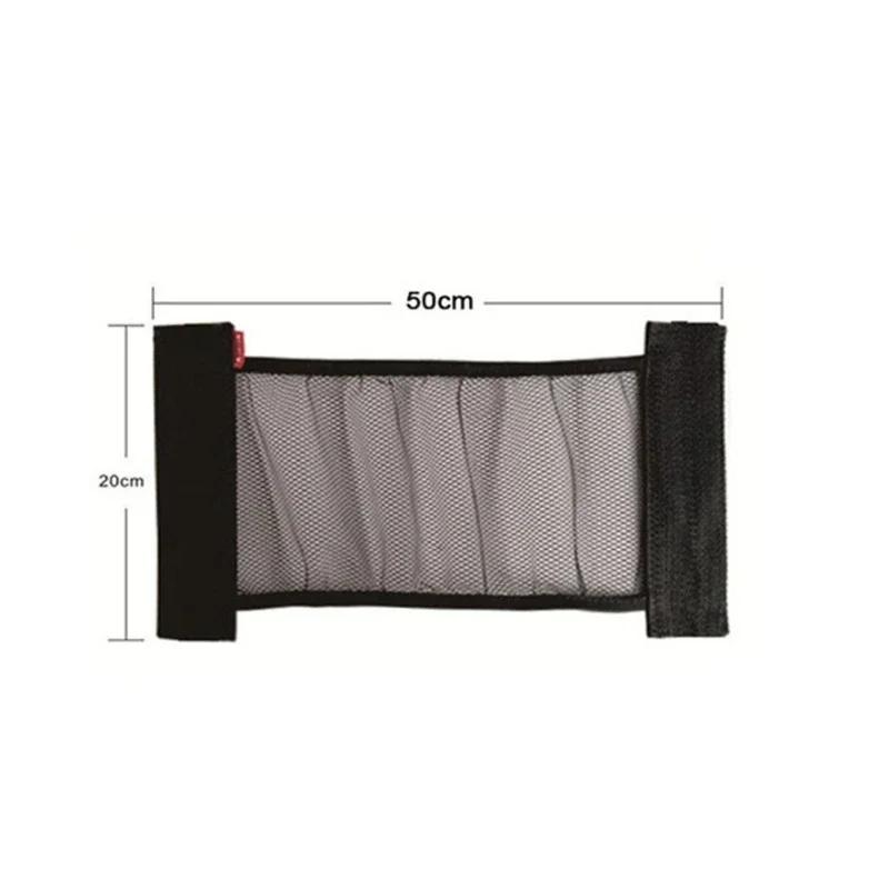 Car Back Rear Trunk Storage Mesh Fixed Straps Car Interior Organizer Extinguisher Storage Net Seat Back Fixing Bag