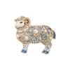 Cute Sheep Flower Brooch Enamel Rhinestone Brooch Pin Floral European American Style Clothing Accessory Easter Outfit Decoration