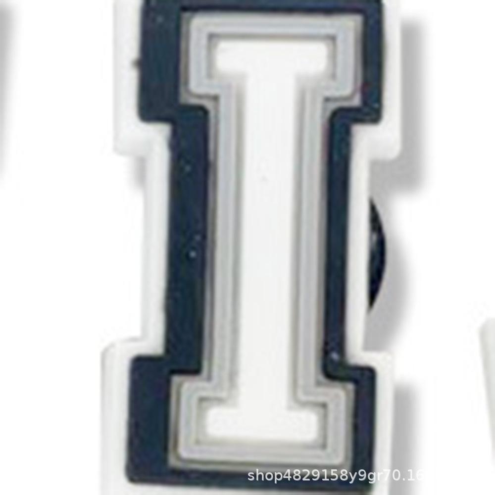 Zhibixing Soft Rubber Clog Accessories: 37 Styles of Black and White Letters & Numbers for Customizing Shoe Buckles and Flowers.