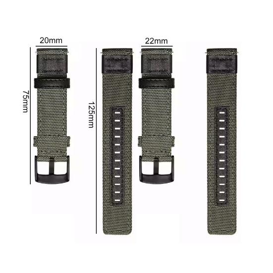 20/22mm Canvas Uhrenarmband für Huawei Armband Ersatz GT2 für Samsung S3