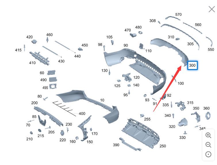 Rear Bumper Lower Trim for Mercedes-Benz GLC260 W253 Chrome Plated Ordinary Version