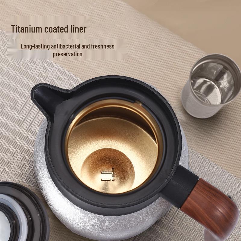 Titanium-Plated Stewing Pot with Large Capacity, 316 Stainless Steel Inner Pot, Ideal for Tea and Hot Water.