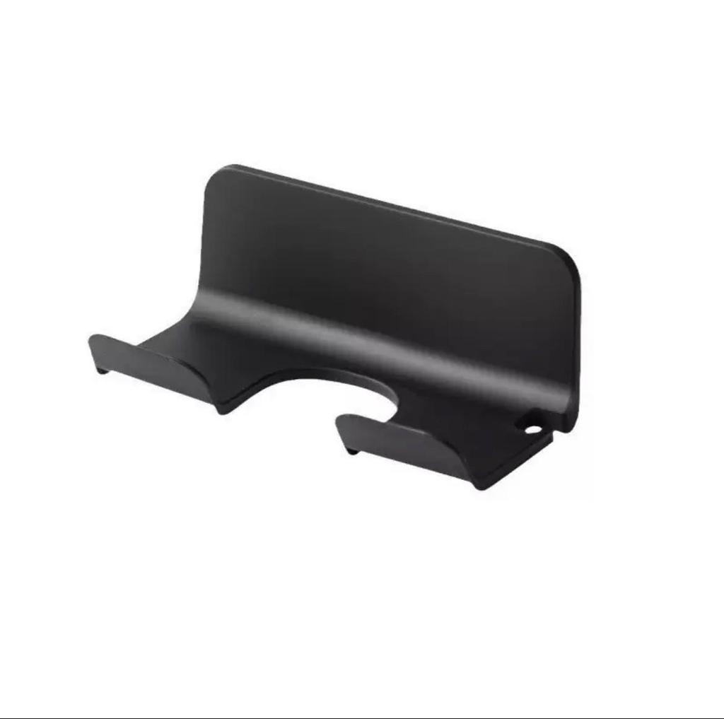 Punch-Free Wall-Mount Hair Dryer Holder & Bathroom Storage Rack