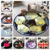 Football Carpet Round Living Room Area Rug Home Decor Retro Record Bedroom Rug Boys Room Mat Kids Play Mat Anti-Slip Doormat