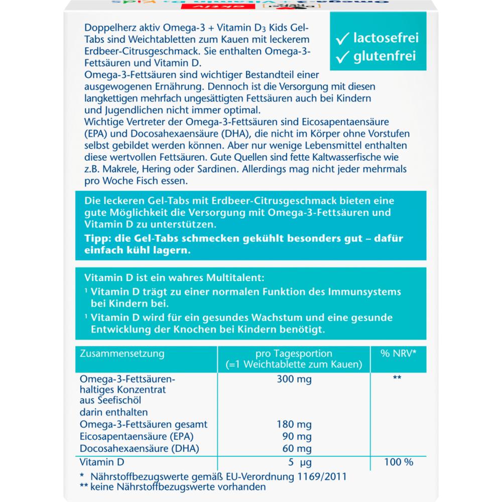 Doppelhertz Kids Omega-3 Vitamin D3 Žvýkací 27 tablet 35,1 g