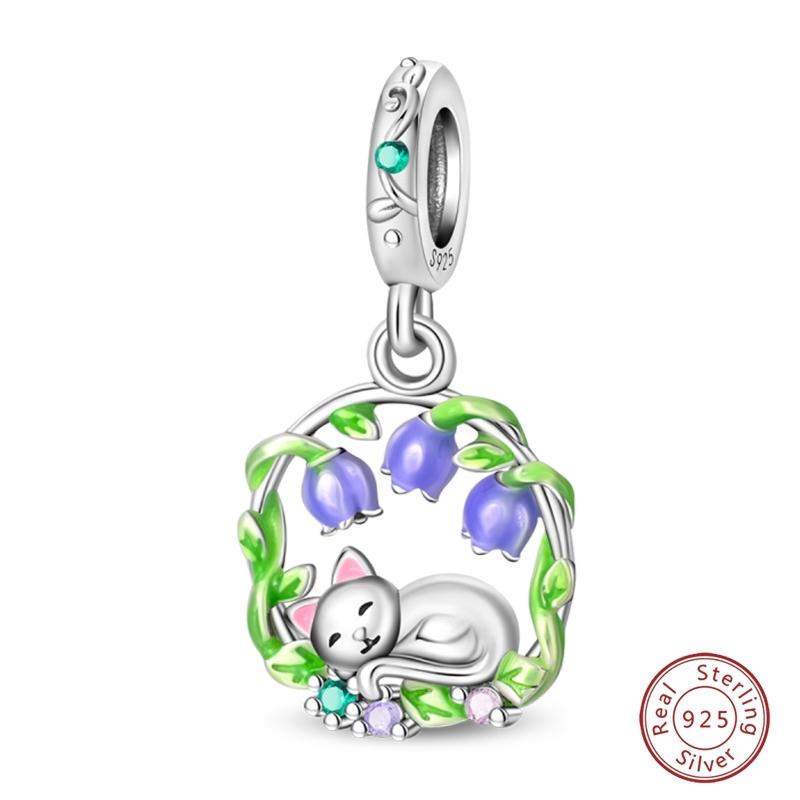 100% Copper Cat Elephant Capybara Bear Swan Easter Egg Love Charms Beads Fit 3Mm Original Bracelets Diy Jewelry