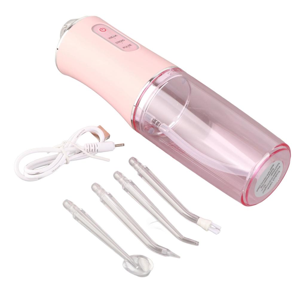 Portable Dental Oral Irrigator Food Residues Removal High Pressure Pulse Teeth Cleaner Pink