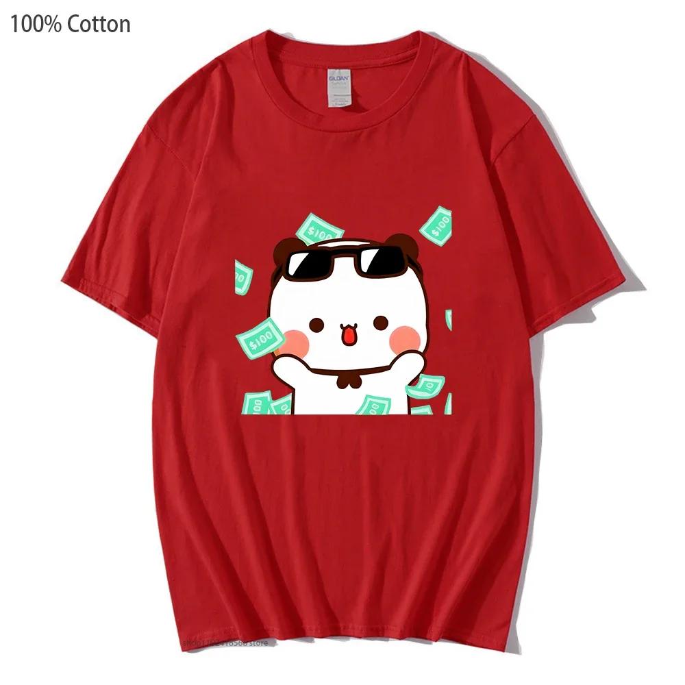 Cute Bubu and dudu Is So Rich Millionaire T-Shirts for Men Women Couple clothes Cotton Tops Panda Bear Tees Casual