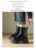 Women's Chunky Heel Martin Boots - 2025 Autumn/Winter British Style Buckle Motorcycle Ankle Boots, Round Toe