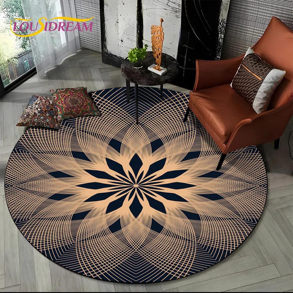3D Mandala Meditation Nature Spirit Yoga Bohemia  Round Carpet Rug for Living Room Bedroom Child Decor,Pet Area Rug Non-slip Mat