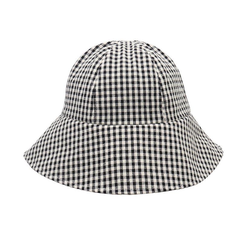 Checkered Korean Versatile Bowknot Fisherman Hat For Women Great For Sun Protection And Seasonal Wear