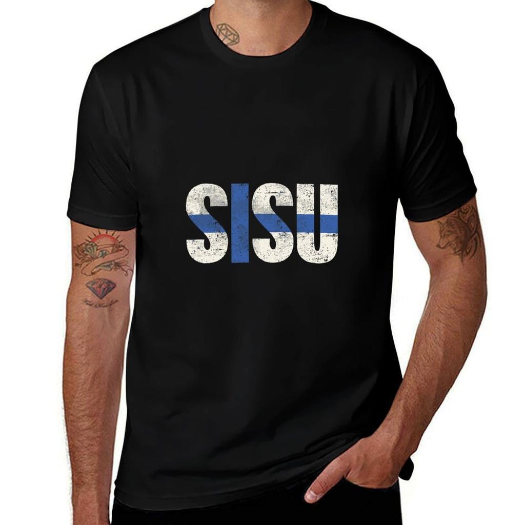 Sisu Bandiera Finlandese Vintage T-shirt Usurata Finlandia Suomi T-shirt top Camicetta maglietta grafica vintage Unisexs tshirt