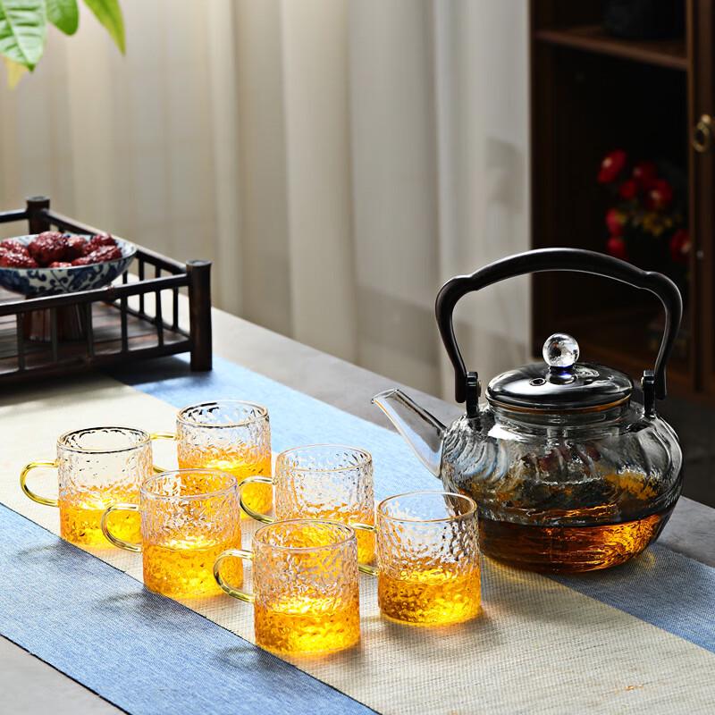 Hammered Glass Teapot Set