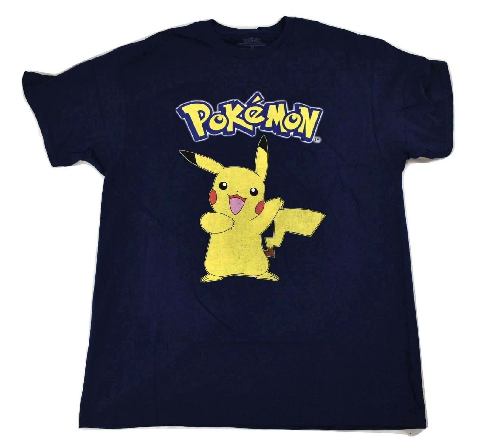 Pokemon Mens Pikachu Navy Tee Shirt New XL M