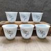 6pcs/40ml Japanese Ceramic Tea Cup Set Retro White Porcelain Tea Bowl Sake Cups Coffee Mug Household Handmade Master Cup