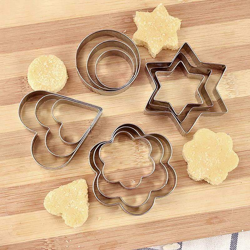 Baking Mould Baking Mould Egg Mould Stainless Steel Cookie Cutter Biscuit Diy Mold Star Heart Flower Cutter 3Pcs/Set