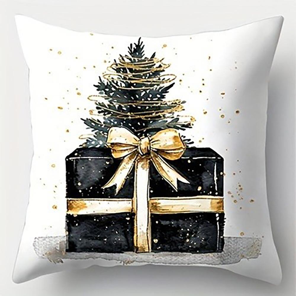 Christmas Pillowcases: Festive Designs with Trees, Deer, and Joy To The World Sofa Room Cushion Cover Home Decoration Gift
