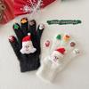 Cartoon Xmas Winter Gloves Thicken Five Finger Gloves Handwear Plush Gloves  Cycling