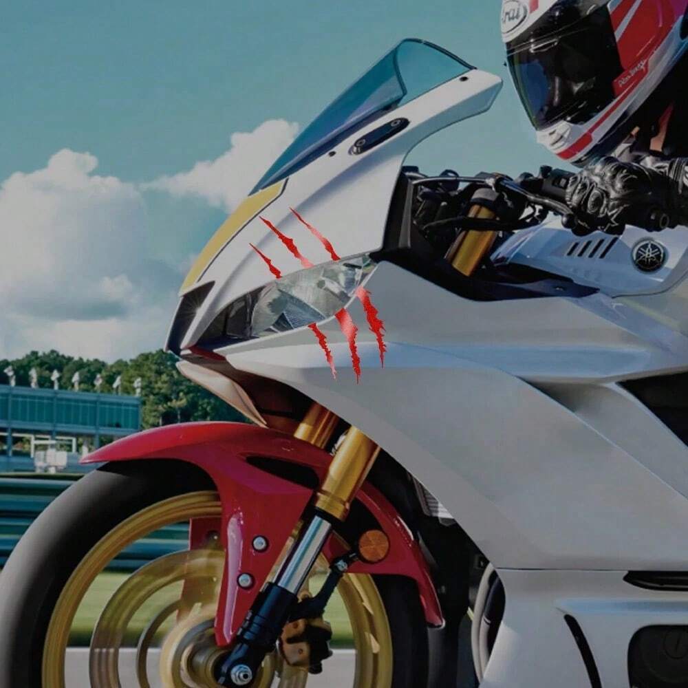 2PCS Motorcycle Monster Claw Scratch Stickers Scratched Stripe Vinyl Decal Marker Reflective Waterproof Auto Decor Accessories