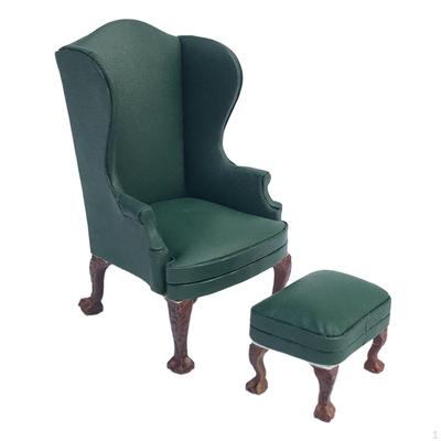 1:12 Dollhouse Miniature Vintage PU Leather Sofa Furniture for Living Dolls Bed Room Action