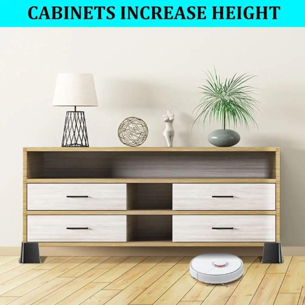 4 Inch Height Bed Risers Square Design Bed Frame Lift Height Increase Furniture Risers Bed Frame