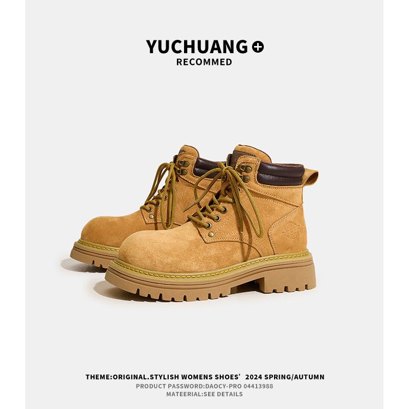 Martin boots women's new British style big yellow boots women's autumn small thick-soled outdoor sports short boots