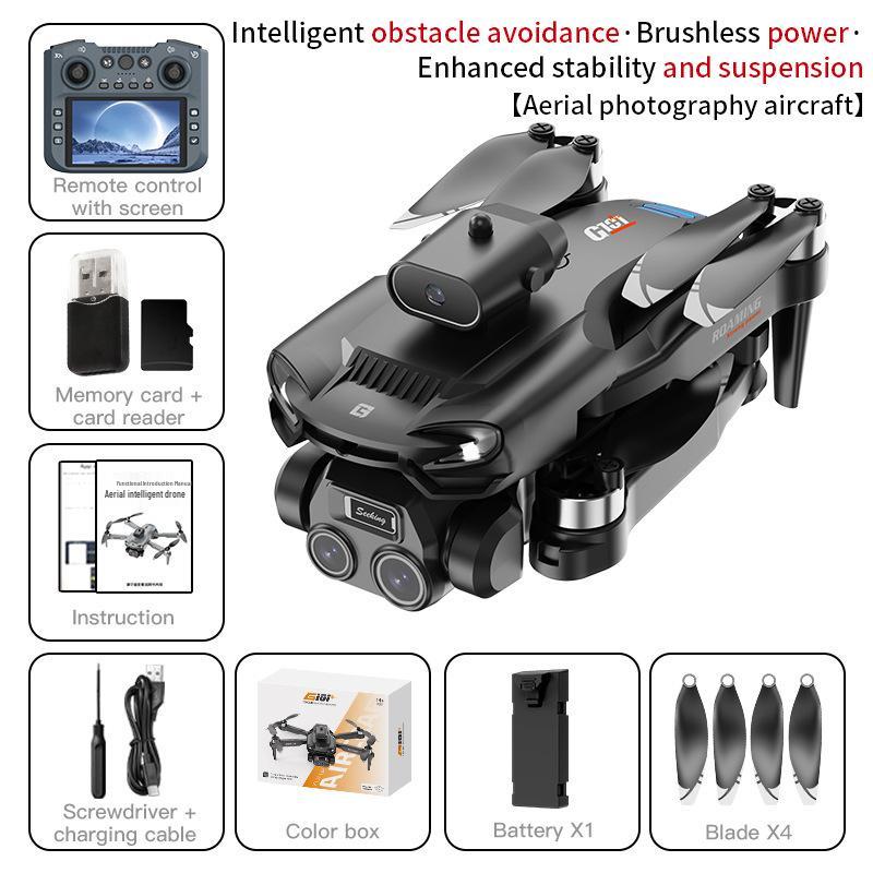 8K HD Mini Foldable Drone: Long Battery Life, Brushless Quadcopter & Large Screen Remote