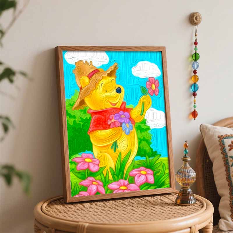 Disney Winnie the Pooh Oil Painting Kit, Hand Painting Canvas DIY Home Decor 139 Characters