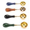 4Pcs Wax Melting Spoon Elegant Wax Sealing Stamp Melting Spoon with Wooden Handle for DIY Crafts Gifts Packaging