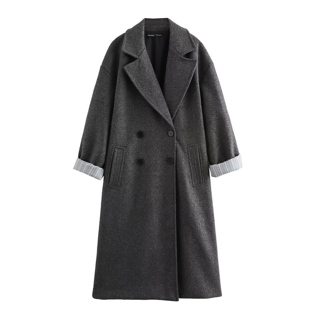 

2024 Autumn/Winter Women s Woolen Overcoat Jacket - High-End Style L