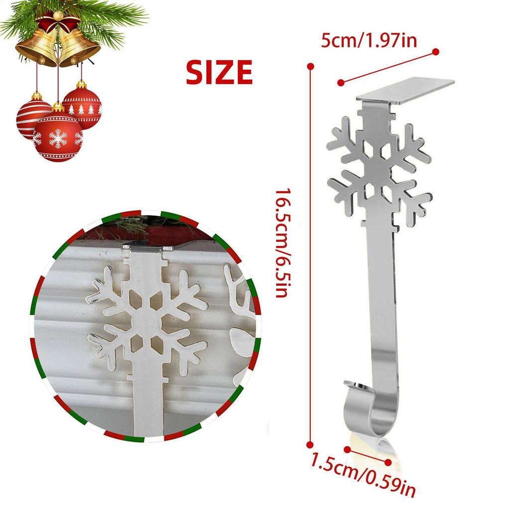 Stocking Holders For Mantle 4 Pieces Non-Slip Metal Lightweight Christmas Ornaments Clips Garland Hanger Stocking Holders For