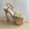 Fashion Brand Sexy Rivet 16cm High Heel Sandals Platform Party Wedding Ball T-stage Women Shoes High Quality Large 43summer Female Shoes